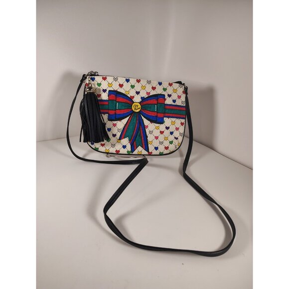 Brighton Holiday Love and Joy pouch Crossbody Bag Colorful Bow  and hearts - Picture 1 of 5